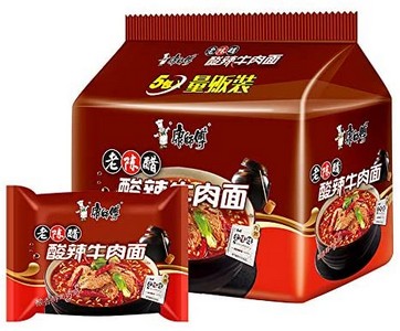 康师傅酸辣牛肉面5连包