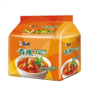 康师傅 香辣牛肉面 5连包