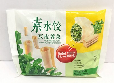 思念素水饺豆皮荠菜500克